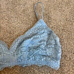 Intimately Free People Lace Bra Bralette Light Blue Size Large Floral Sexy